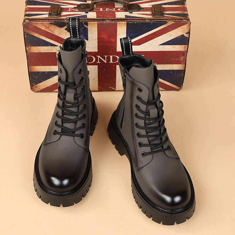 Chelsea Boots Men - men casual high motorcycle boots party