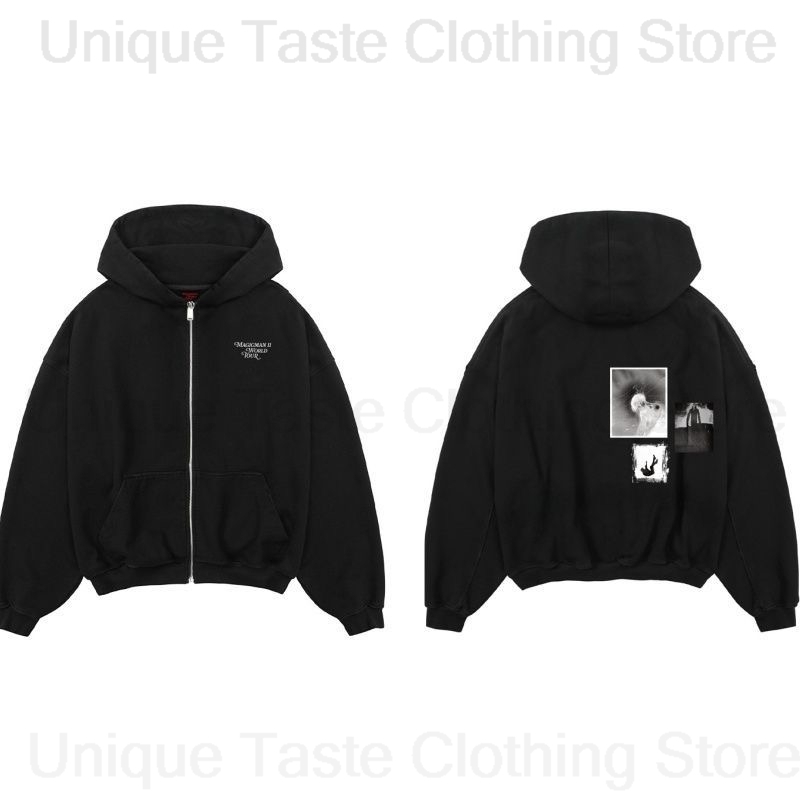 Mens Fashion Zip Up Hoodies - Jackson Wang MAGICMAN 2 Same Zipper