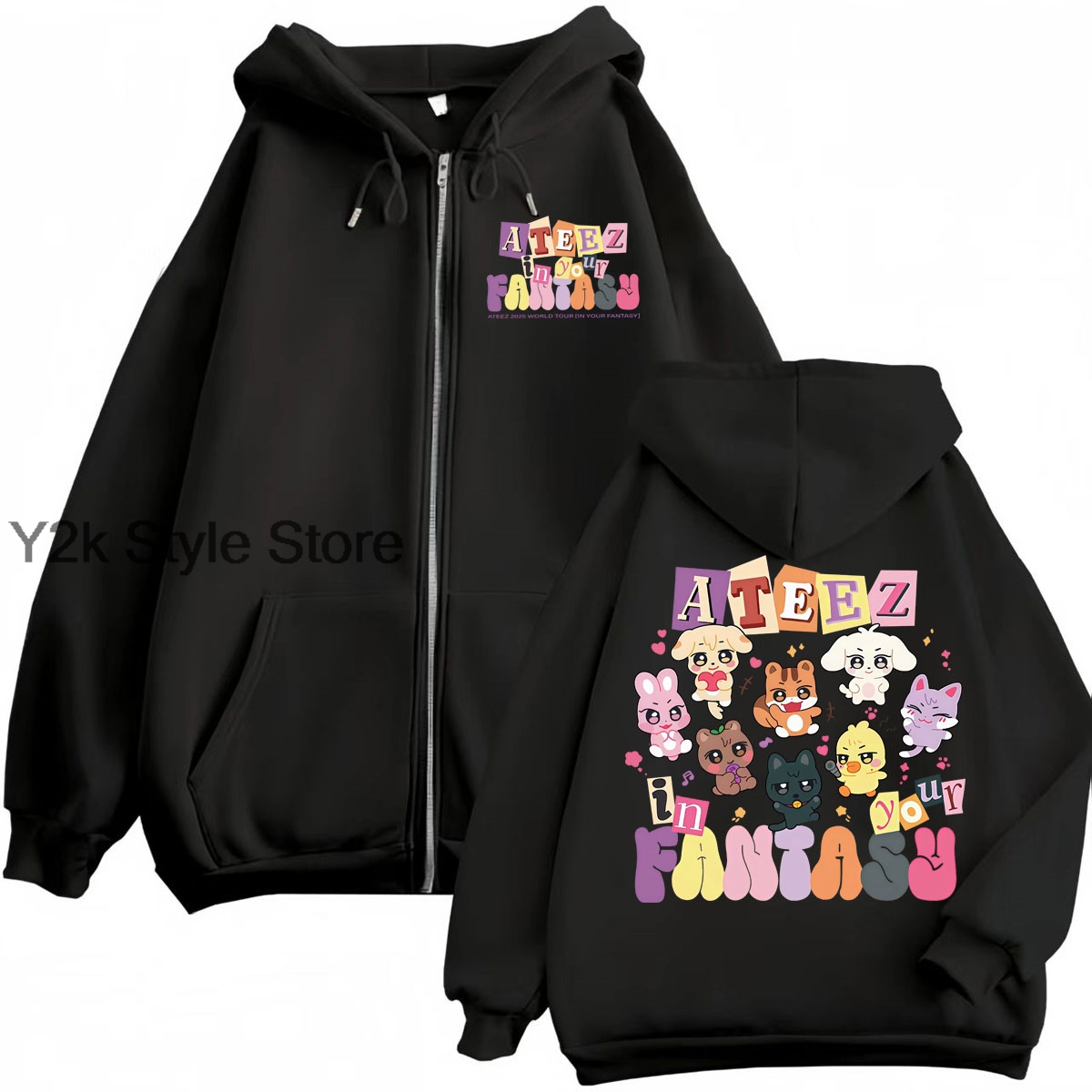 Mens Fashion Zip Up Hoodies - World Tour 2025 Zip Up Sweatshirt