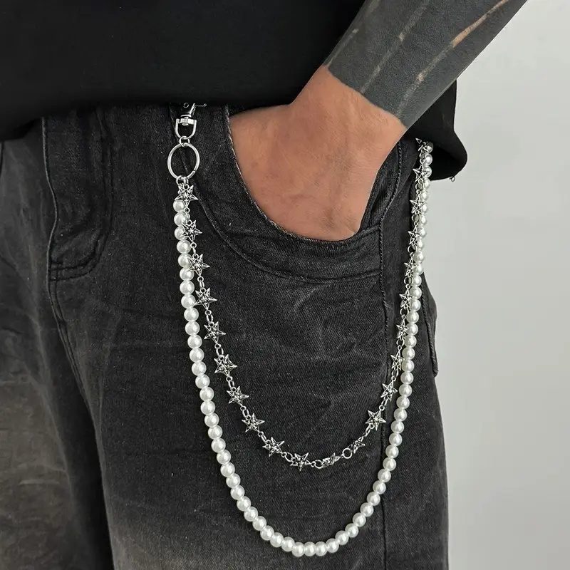 Jeans Pants Fashion Men - Salircon Vintage Punk Metal Pentagram Pants