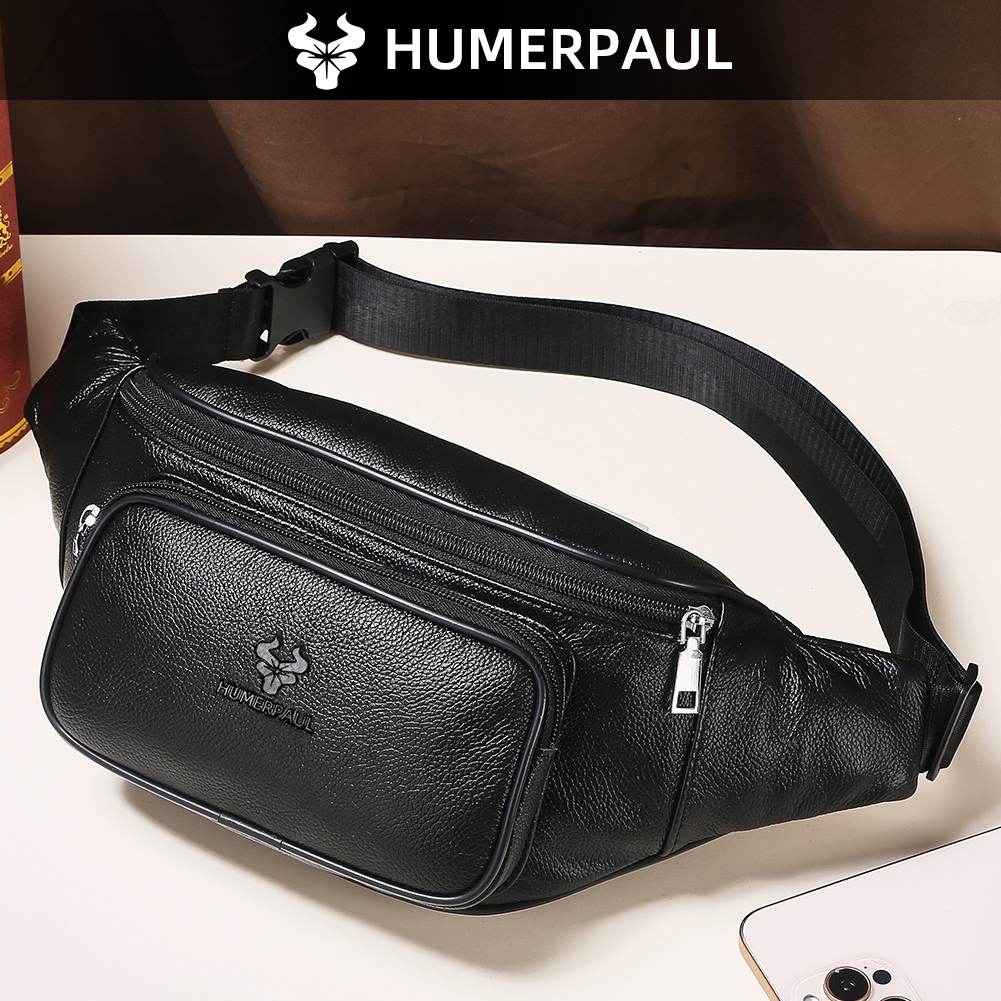 Leather Belt Braided - HUMERPAUL Men's Waist Fanny Pack Cowhide