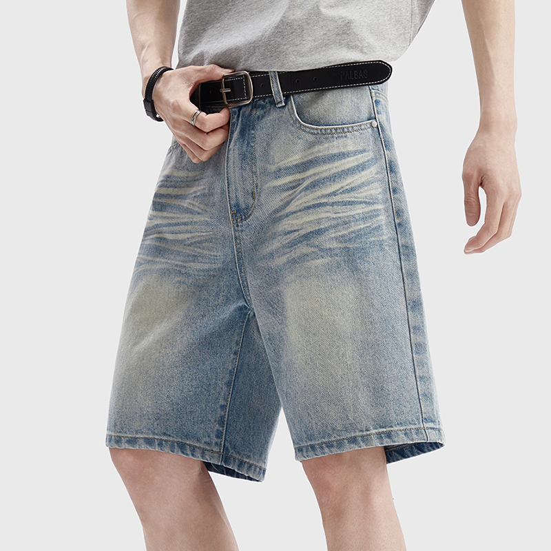 Jeans Pants Fashion Men - Vintage Washed Denim Shorts Men's Loose