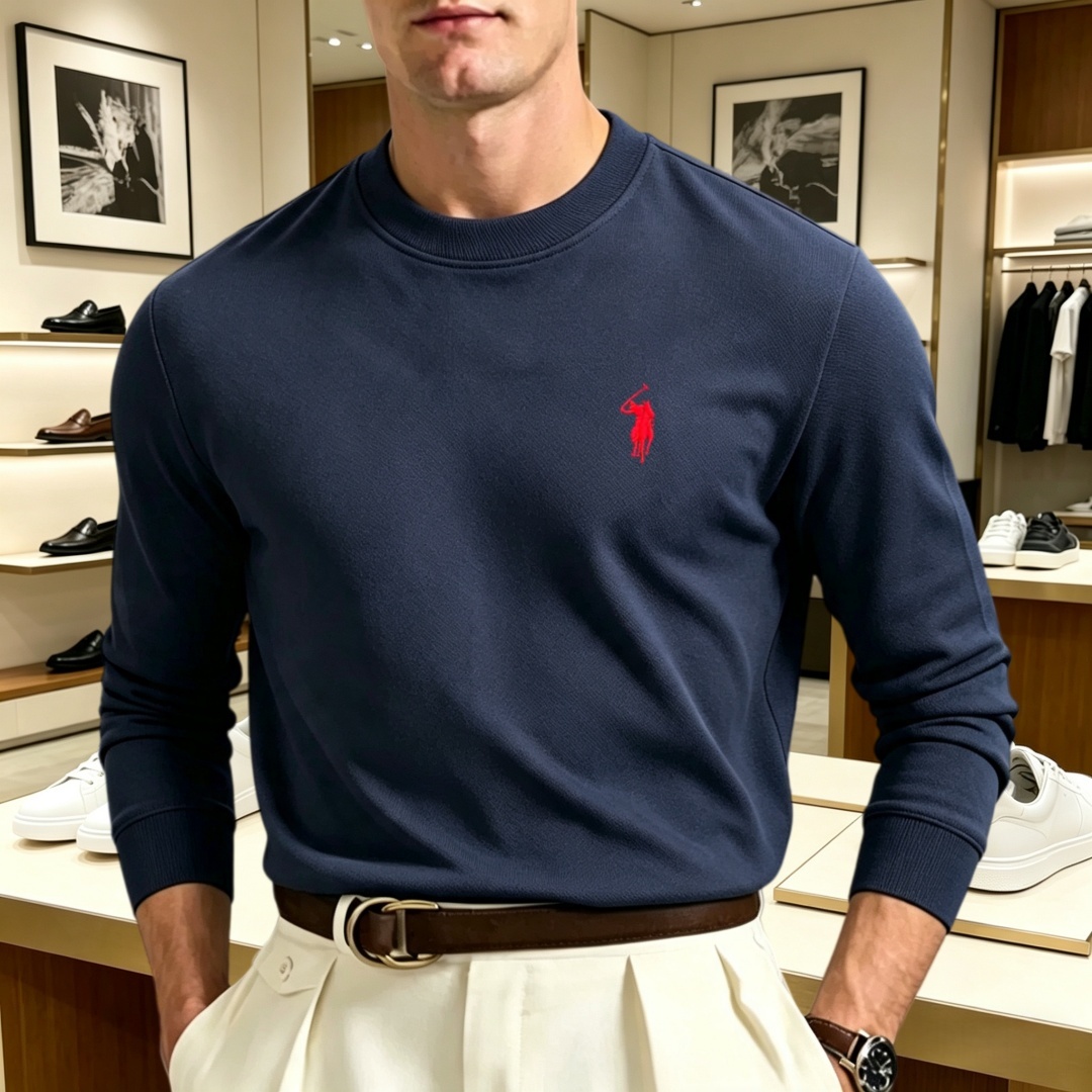 Men'S Fashion T Shirts - Soft cotton high-end brand men's long