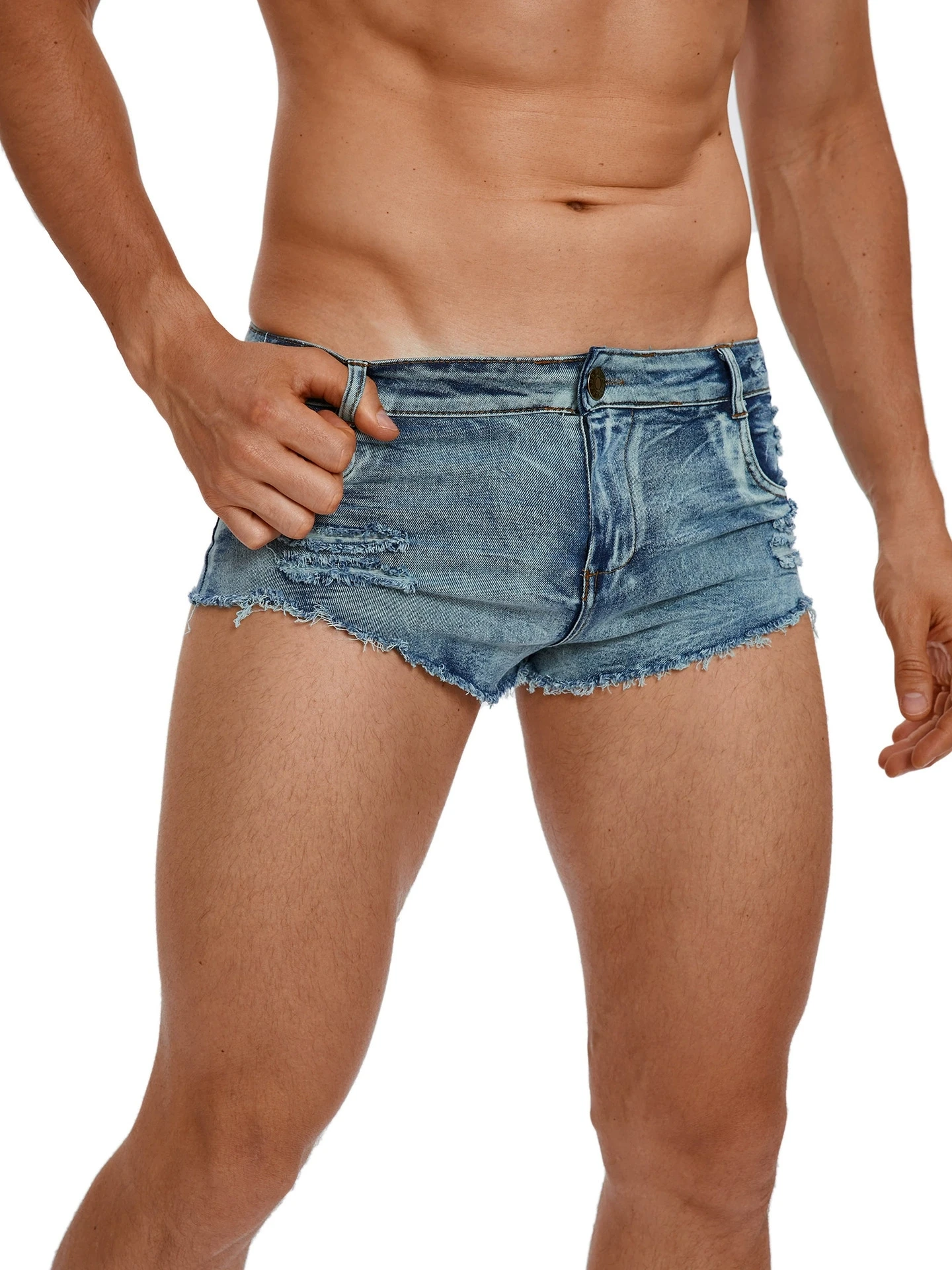 Jeans Pants Fashion Men - Men's Low Waist Jeans Shorts Fashion