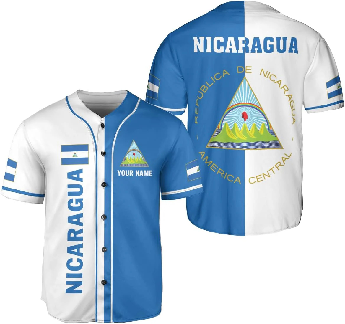 Personalized Name Nicaragua De - Mens Fashion Baseball Jersey 评论和价格