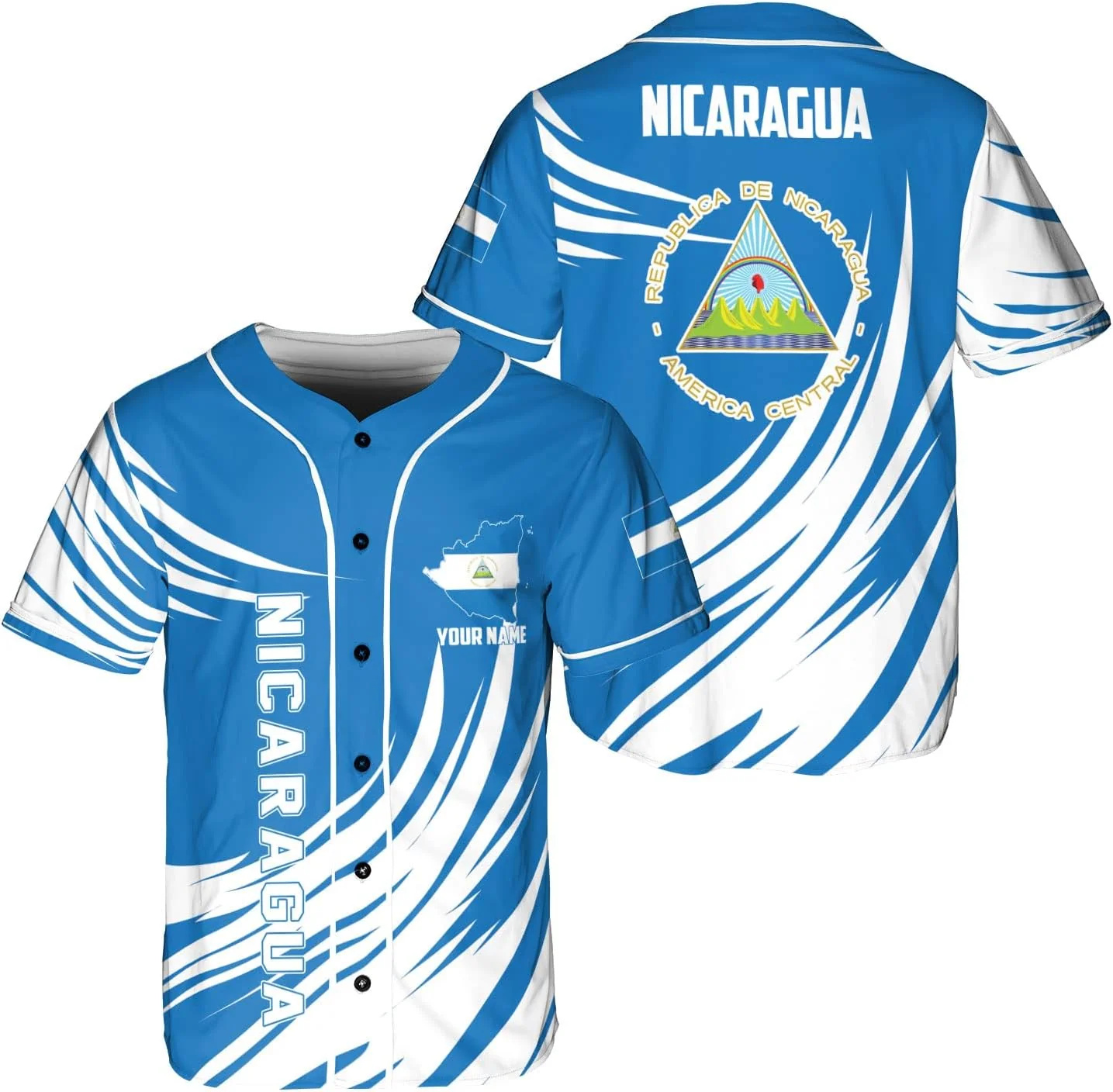 Personalized Name Nicaragua De - Mens Fashion Baseball Jersey 评论和价格