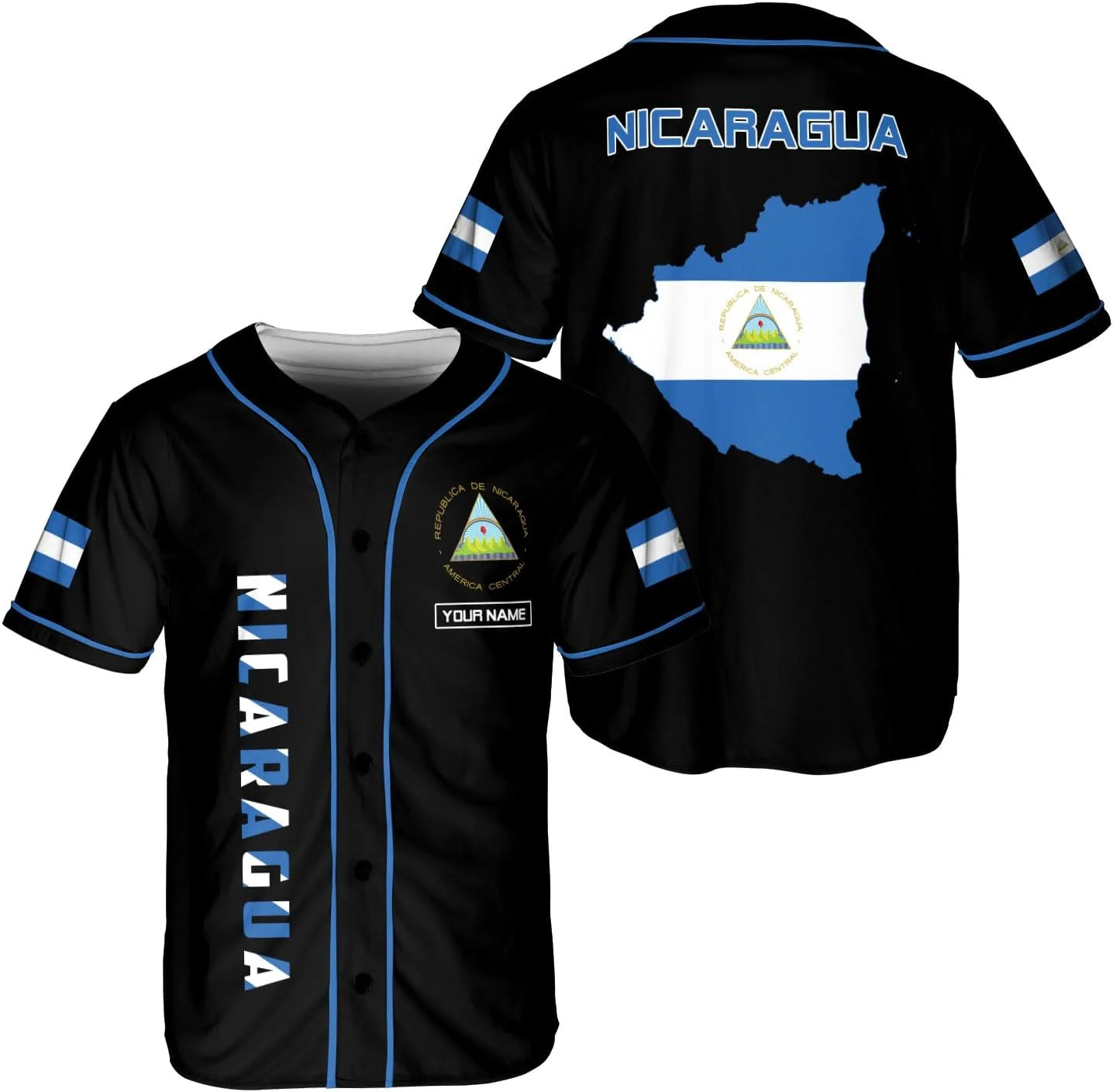 Personalized Name Nicaragua De - Mens Fashion Baseball Jersey 评论和价格