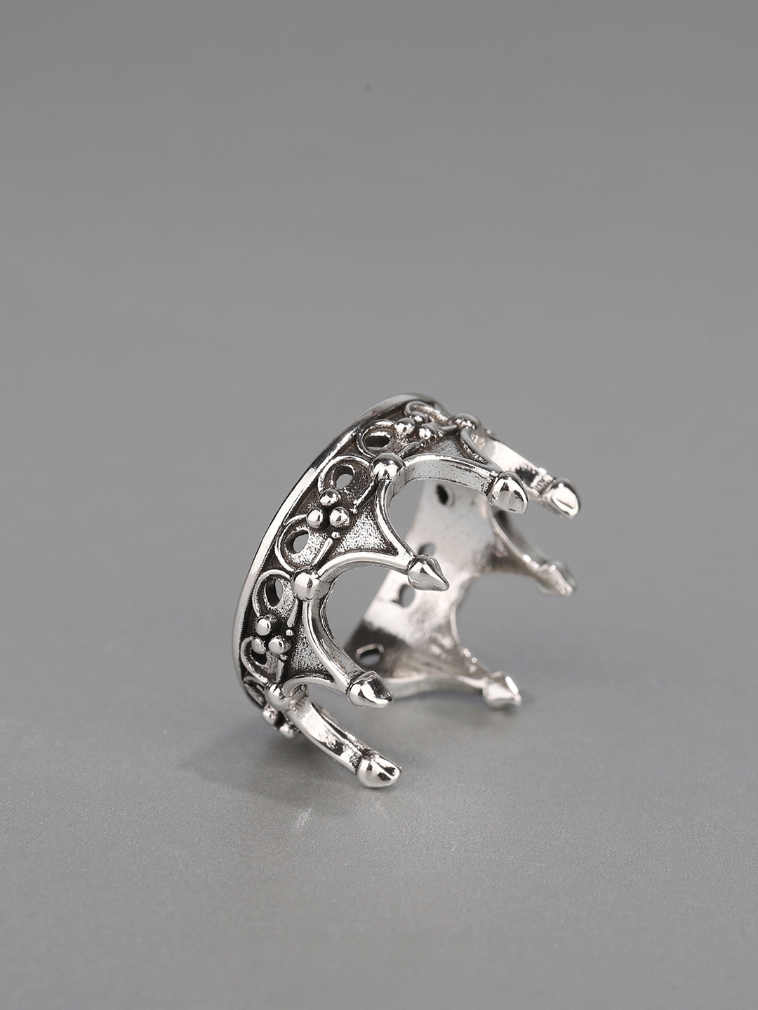 Gothic Crown Ring Adjustable O - Men Fashion King 评论和价格