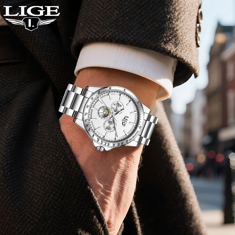 LIGE Top Brand Luxury Quartz M - Men'S Fashion Luxury Brands 评论和价格