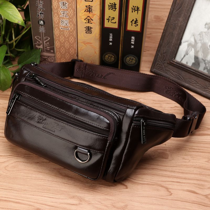 Men Waist Fanny Bags Sling Che - Leather Belt Braided 评论和价格