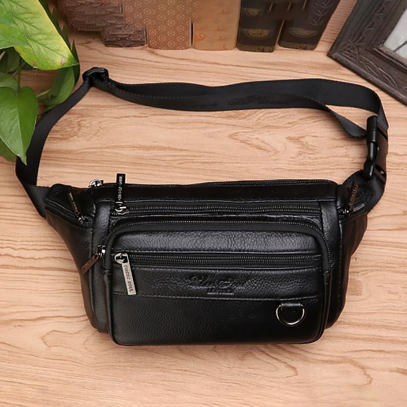 Men Waist Fanny Bags Sling Che - Leather Belt Braided 评论和价格