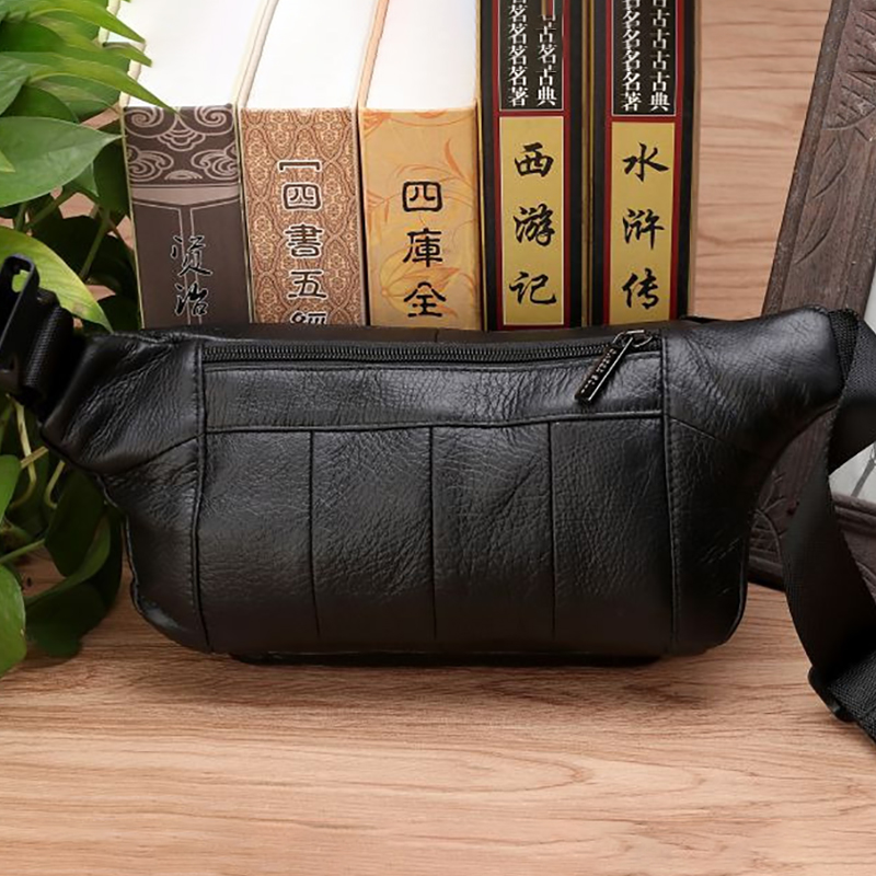Men Waist Fanny Bags Sling Che - Leather Belt Braided 评论和价格