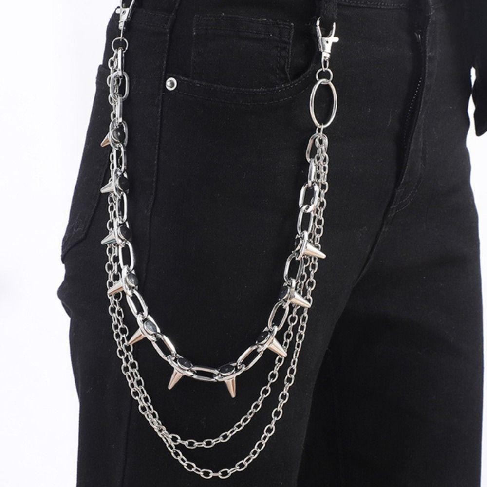 Unisex Hip Hop Punk Rock Metal - Jeans Pants Fashion Men 评论和价格