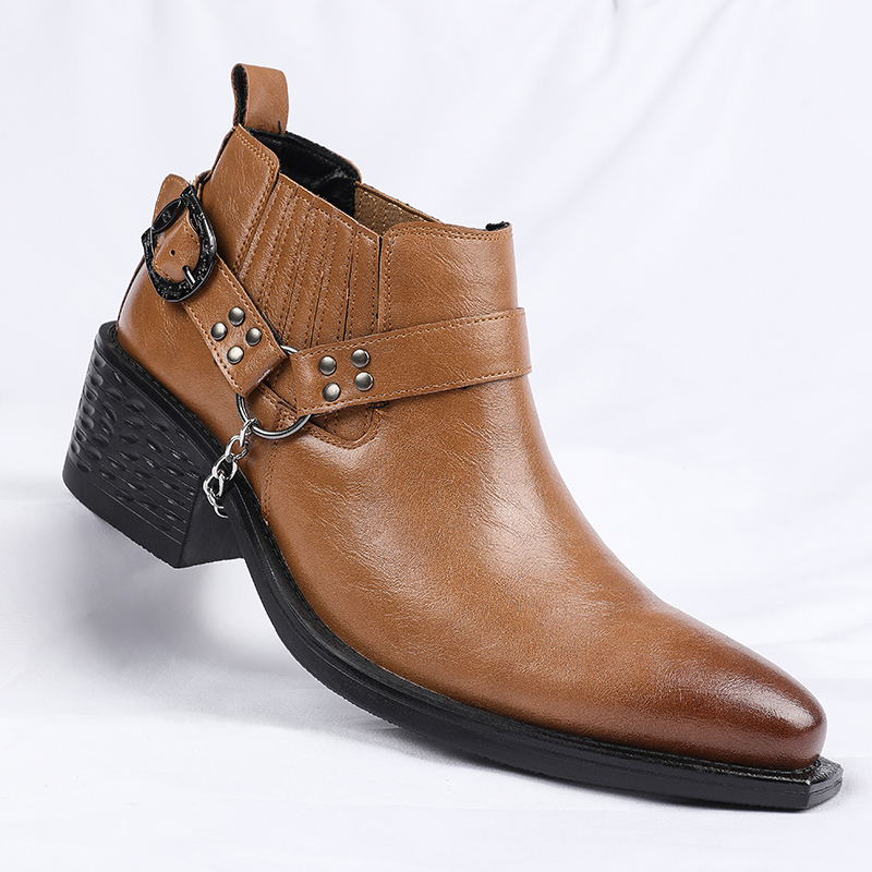 New Brown /Black Cow Leather B - Chelsea Boots Men 评论和价格