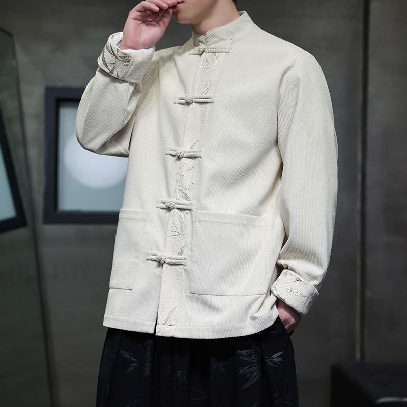 Men New Corduroy Tang Suit Cas - Corduroy Jacket Men 评论和价格