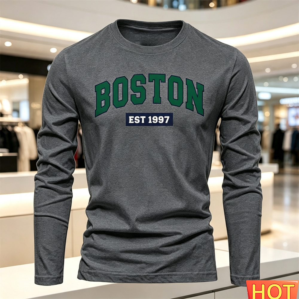 Autumn Summer Men's long sleev - Men'S Fashion T Shirts 评论和价格