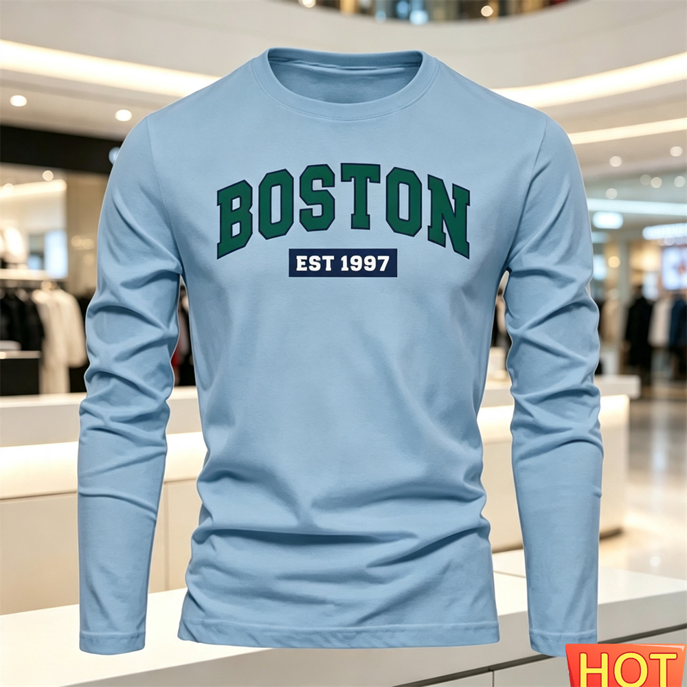 Autumn Summer Men's long sleev - Men'S Fashion T Shirts 评论和价格