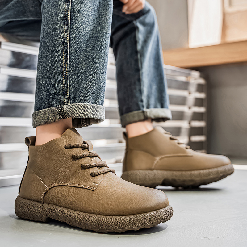 Men Ankle Boots Brown Short Bo - Chelsea Boots Men 评论和价格