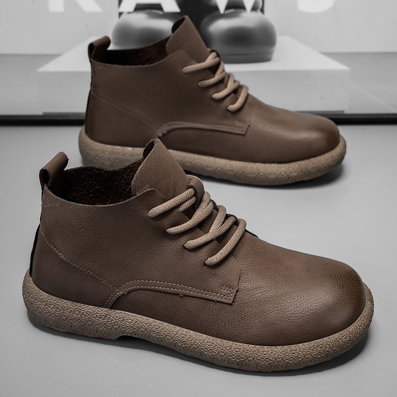 Men Ankle Boots Brown Short Bo - Chelsea Boots Men 评论和价格