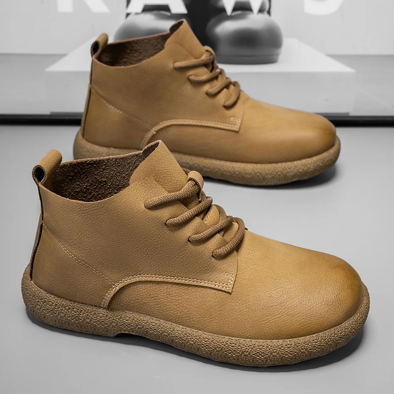 Men Ankle Boots Brown Short Bo - Chelsea Boots Men 评论和价格