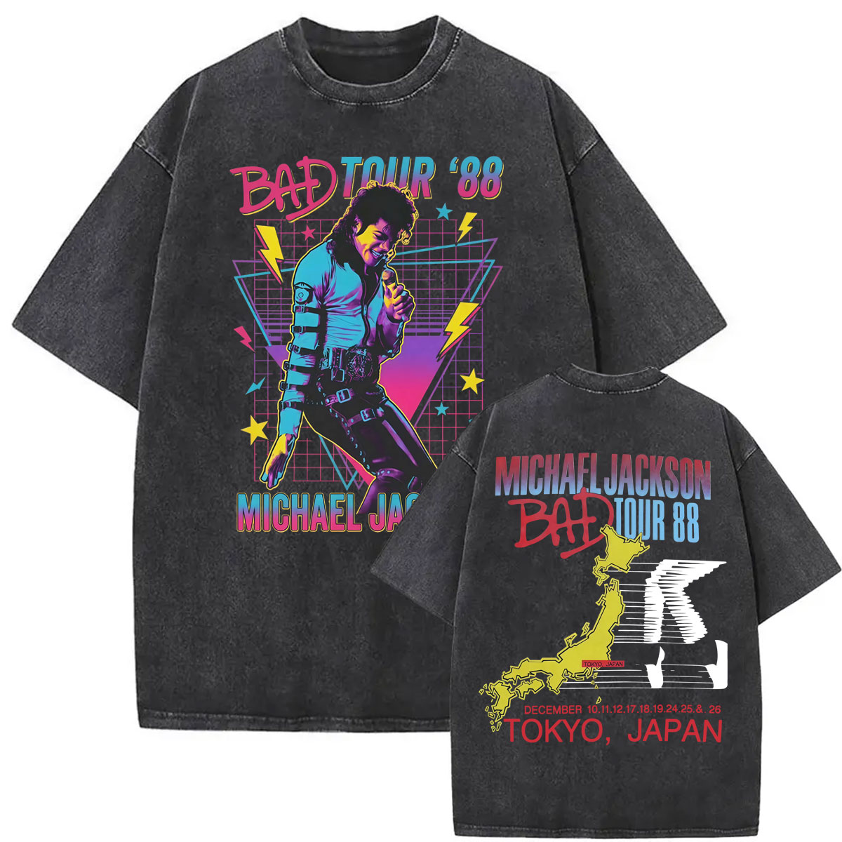 Vintage Washed King of Pop Bad - Men'S Fashion From The 80S 评论和价格