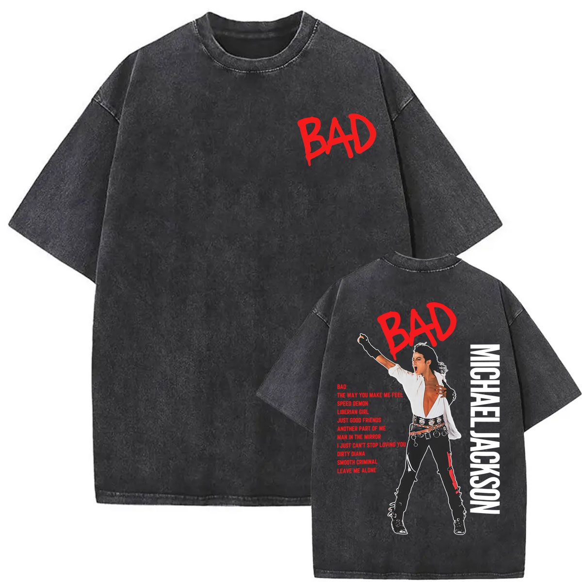 Vintage Washed King of Pop Bad - Men'S Fashion From The 80S 评论和价格