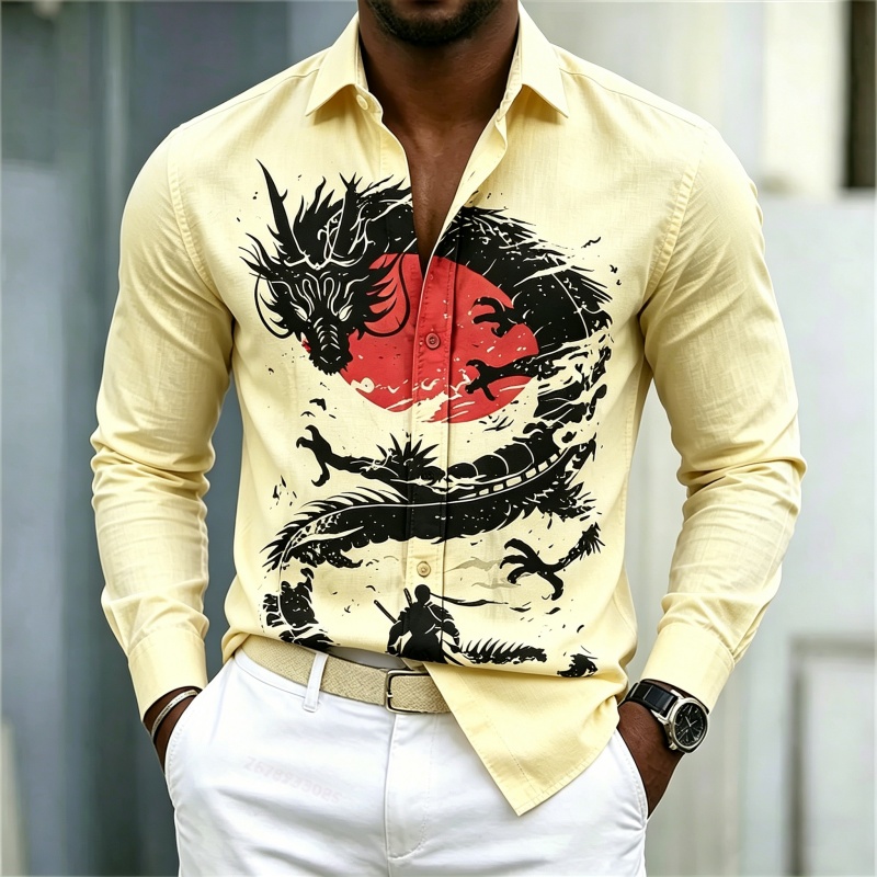 2026 New Men's Shirt White Bla - Mens Fashion Wear 评论和价格