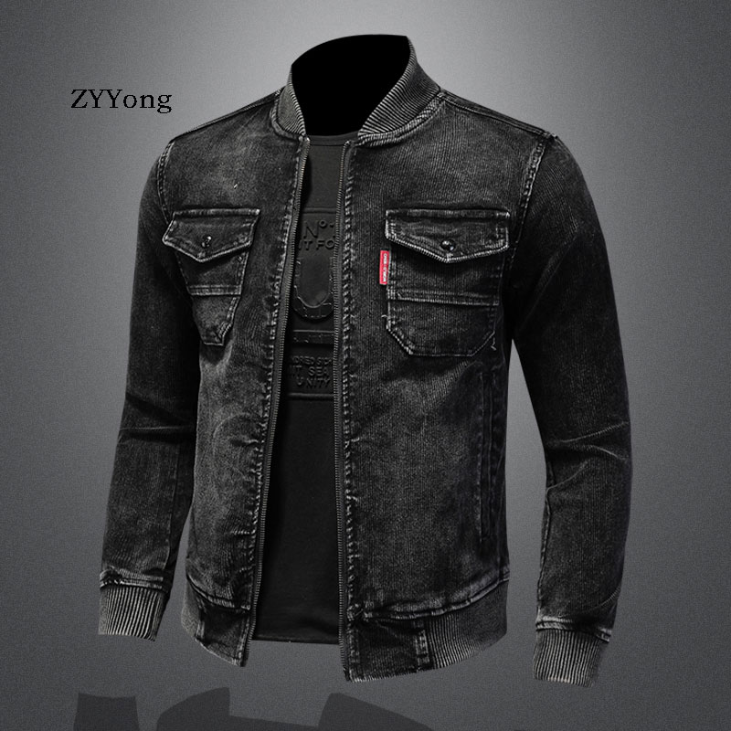 Stand Collar Bomber Pilot Blac - Corduroy Jacket Men 评论和价格