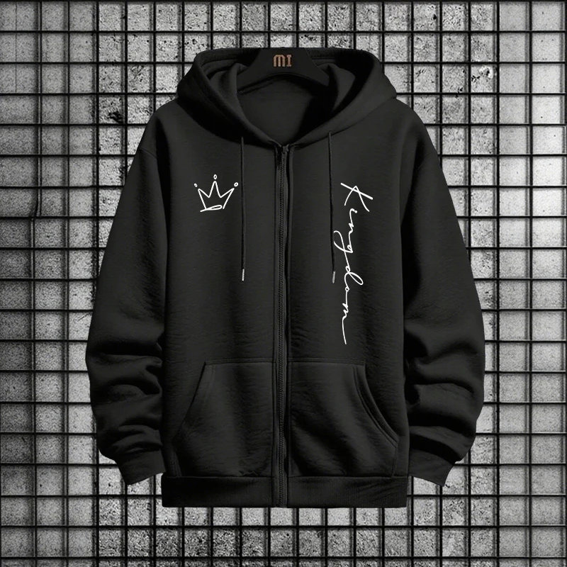 King Letter Print Hoodie and S - Men Fashion King 评论和价格