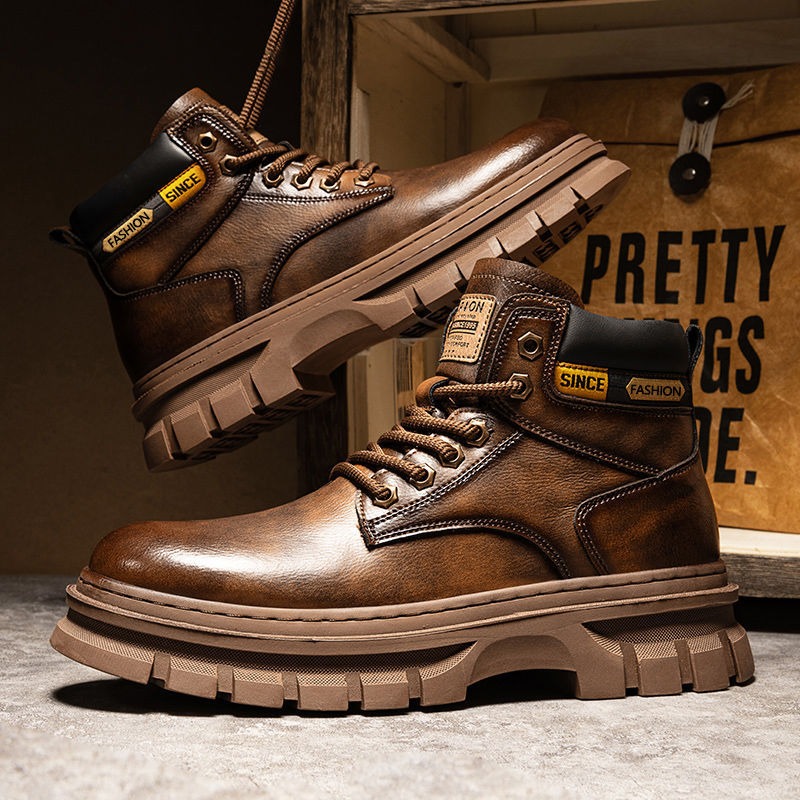 Vintage Men Platform Ankle Boo - Chelsea Boots Men 评论和价格