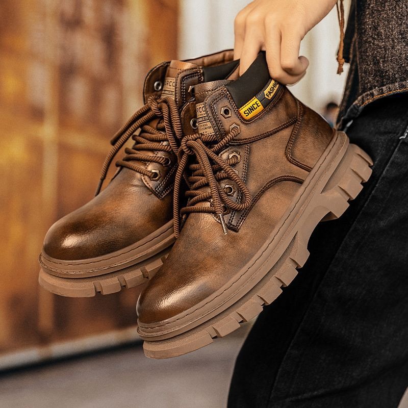 Vintage Men Platform Ankle Boo - Chelsea Boots Men 评论和价格