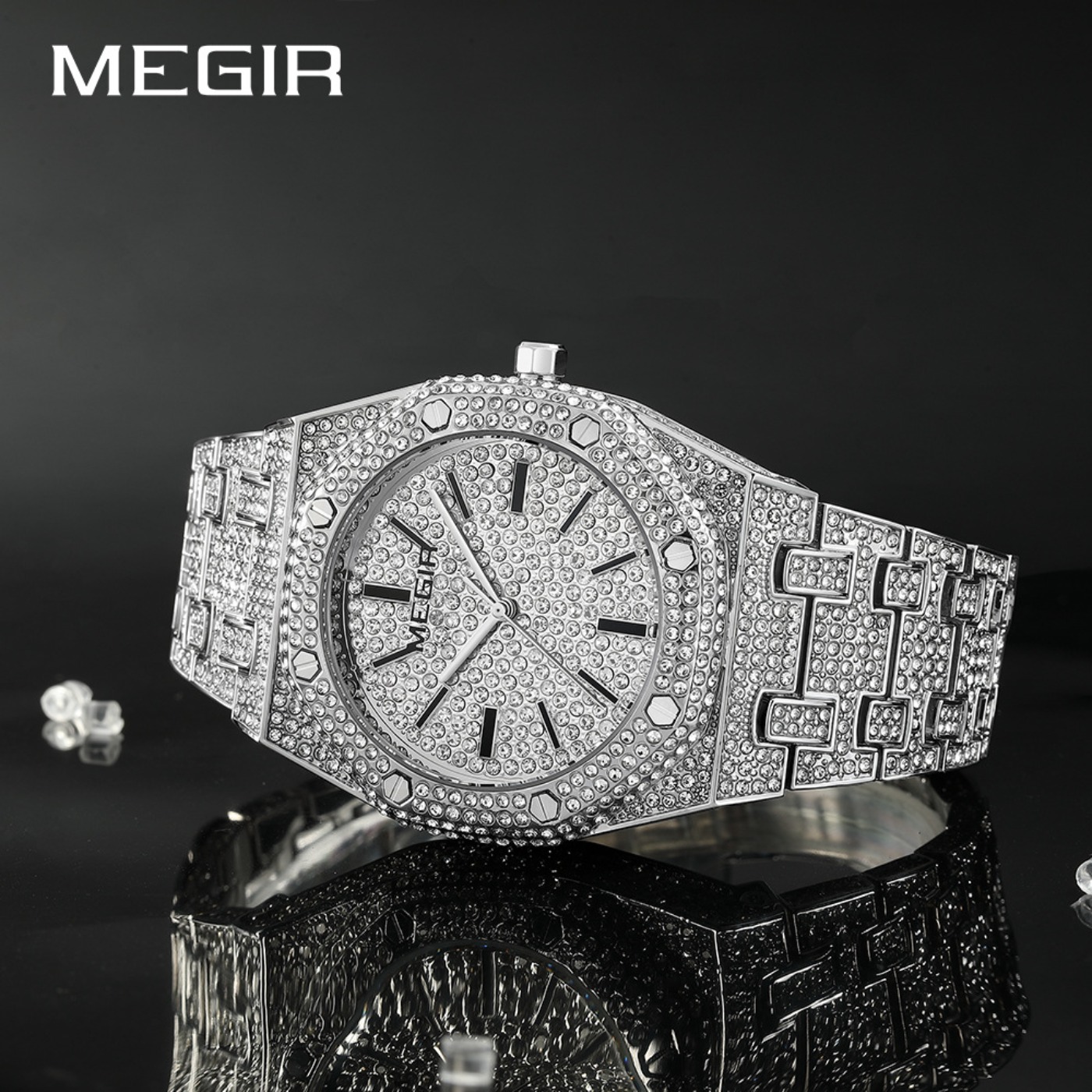 MEGIR Luxury Quartz Rhinestone - Men'S Fashion Luxury Brands 评论和价格