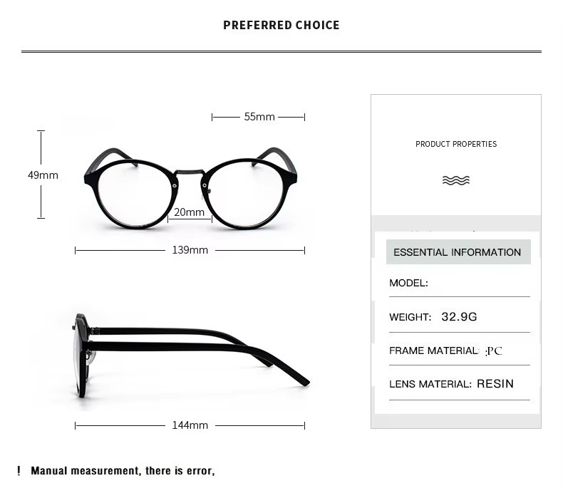 Fashion Transparent round glas - Men'S Fashion Glasses 2026 评论和价格