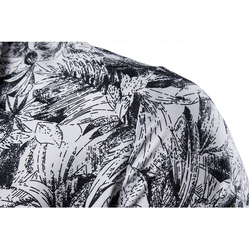 Mens Printed Lapel Long Sleeve - Mens Fashion Wear 评论和价格