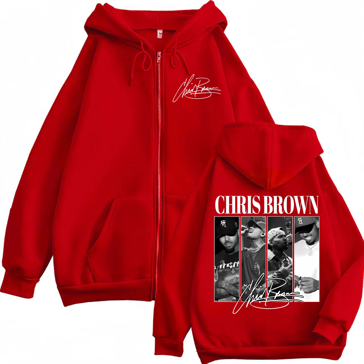 Rapper Chris Brown Graphic Zip - Mens Fashion Zip Up Hoodies 评论和价格