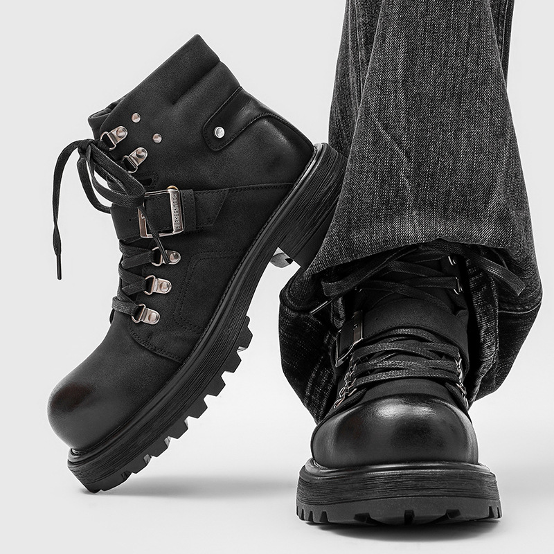 Brand Men Leather Boots Motorc - Men'S Fashion Luxury Brands 评论和价格