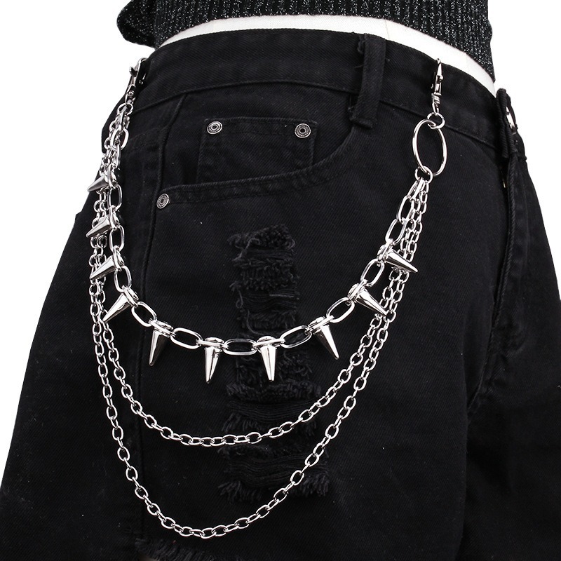 Hip Hop Punk Rock Metal Pants  - Jeans Pants Fashion Men 评论和价格