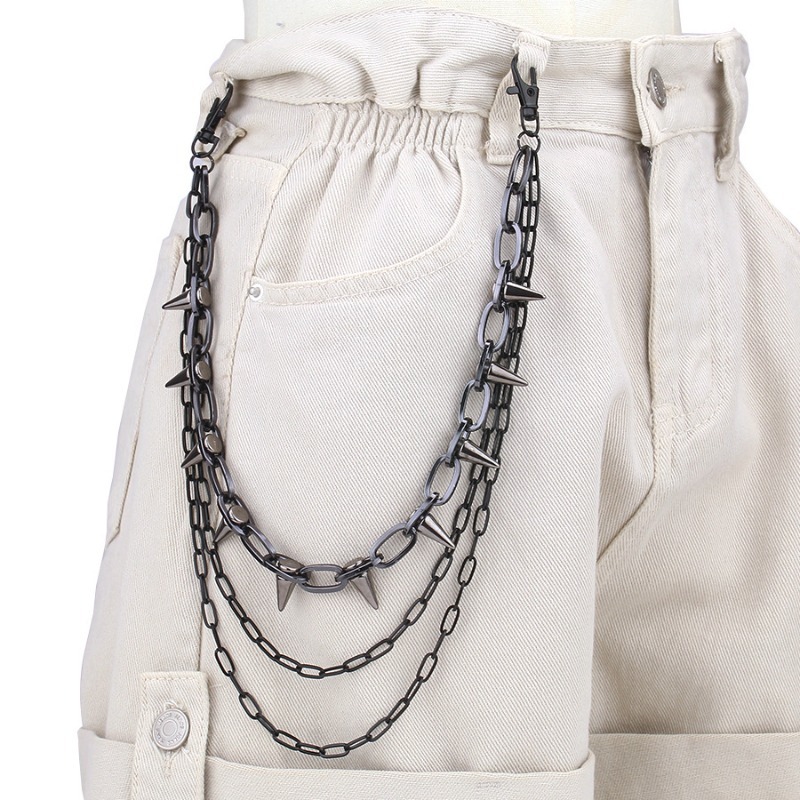 Hip Hop Punk Rock Metal Pants  - Jeans Pants Fashion Men 评论和价格