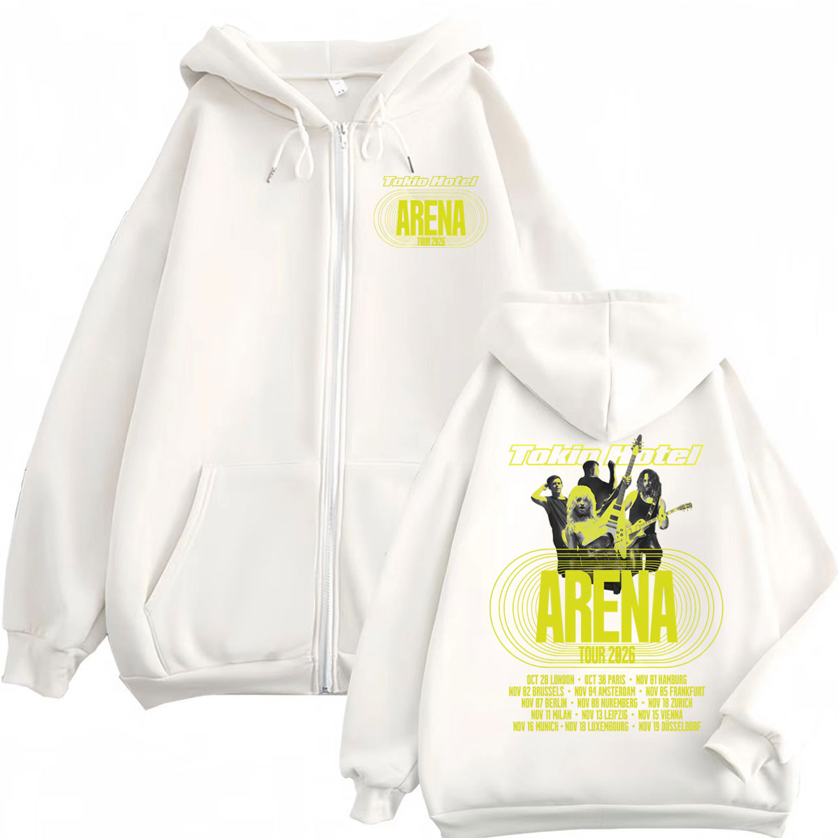 Tokio Hotel Arena Tour 2026 Zi - Mens Fashion Zip Up Hoodies 评论和价格