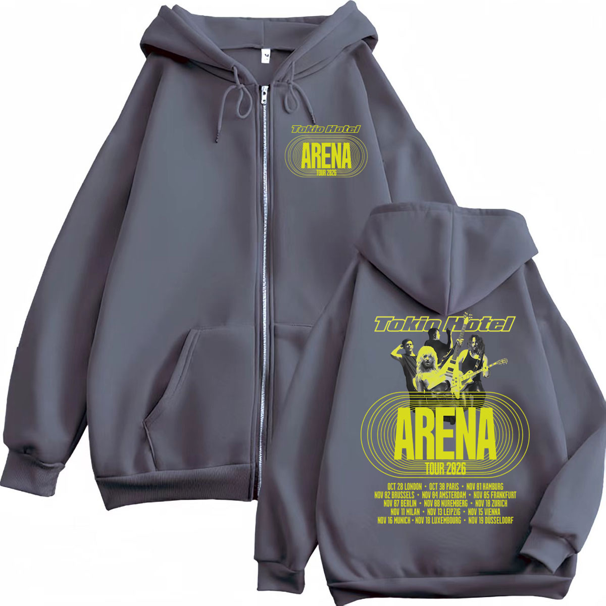 Tokio Hotel Arena Tour 2026 Zi - Mens Fashion Zip Up Hoodies 评论和价格