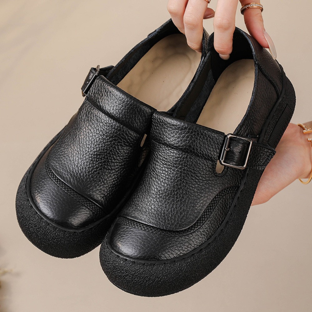 Casual Single Shoes for Women  - Leather Belt Braided 评论和价格