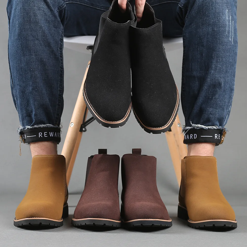 Men Ankle Boots British Style  - Chelsea Boots Men 评论和价格