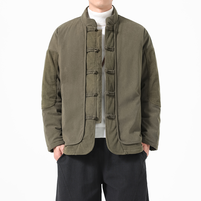 Chinese Style Men Cotton Padde - Corduroy Jacket Men 评论和价格