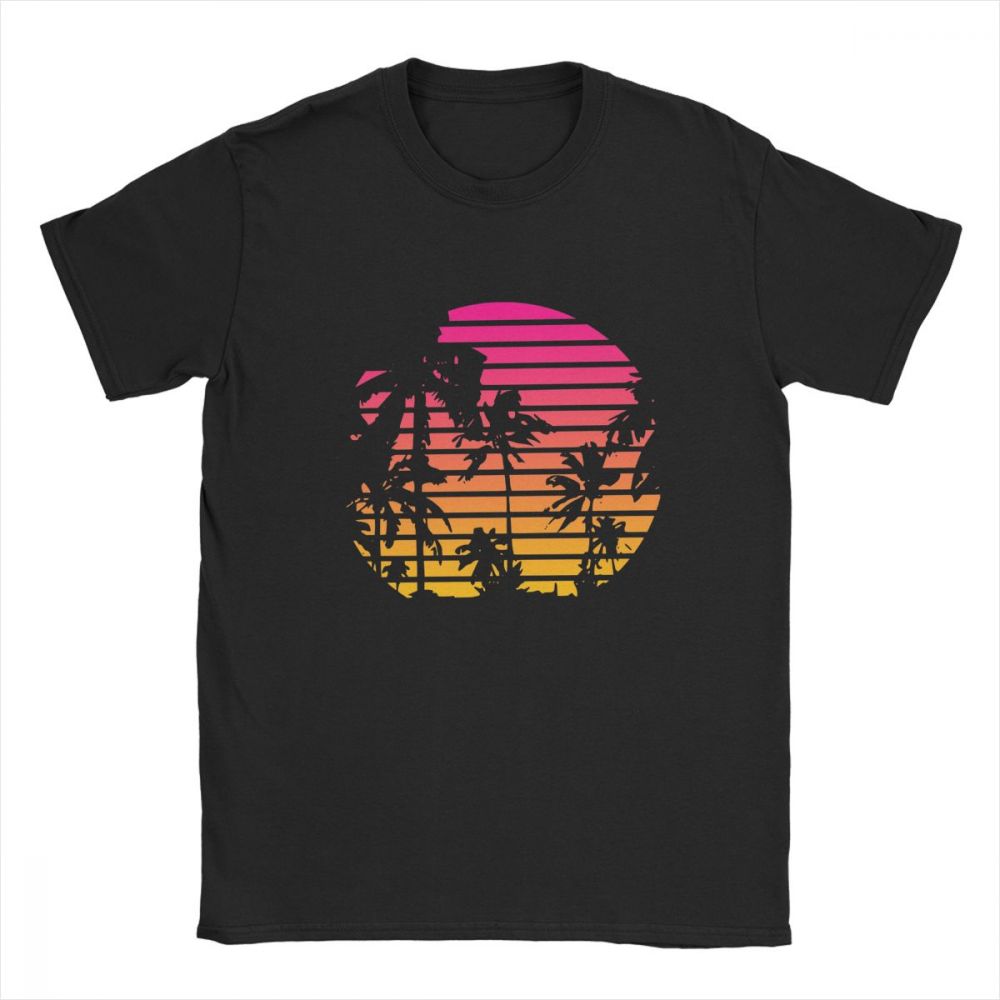 Sunset Palm Tree Vintage Tee S - Men'S Fashion From The 80S 评论和价格