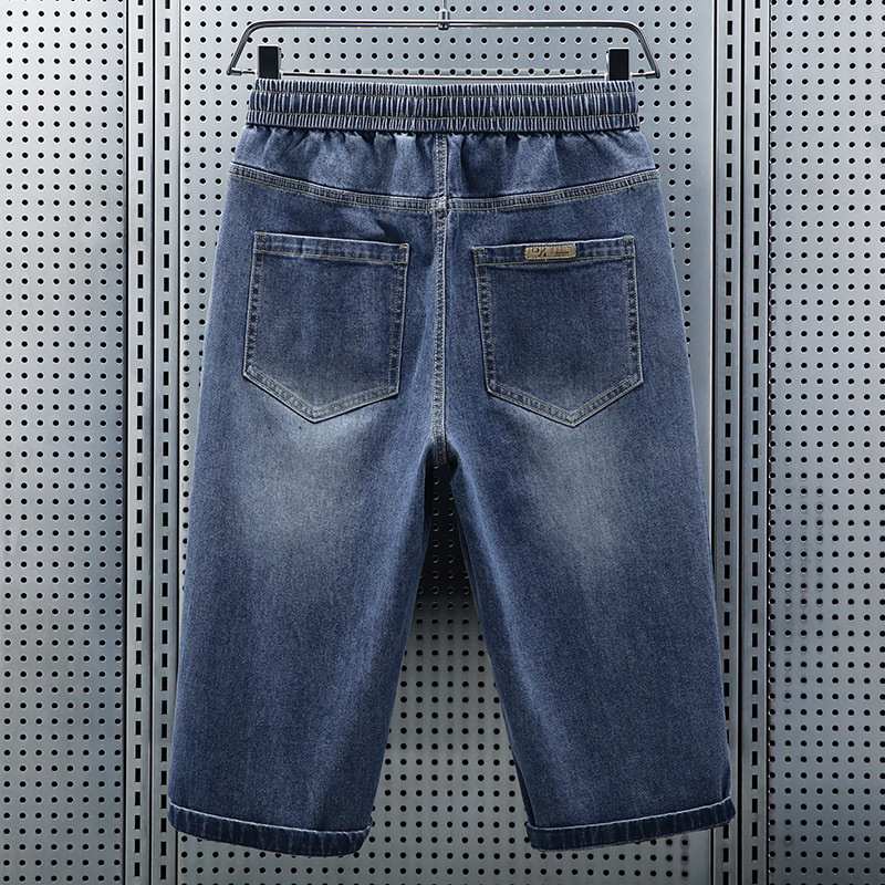 Men's Summer Elastic Waist Cro - Jeans Pants Fashion Men 评论和价格