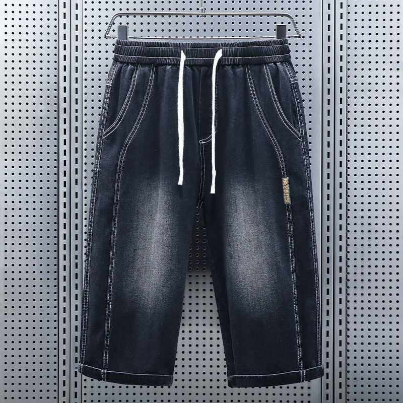 Men's Summer Elastic Waist Cro - Jeans Pants Fashion Men 评论和价格