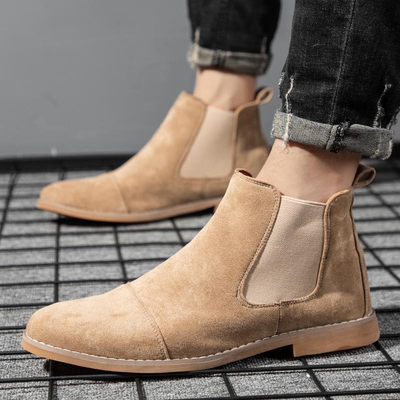 Men Chelsea Boots Suede Leathe - Chelsea Boots Men 评论和价格