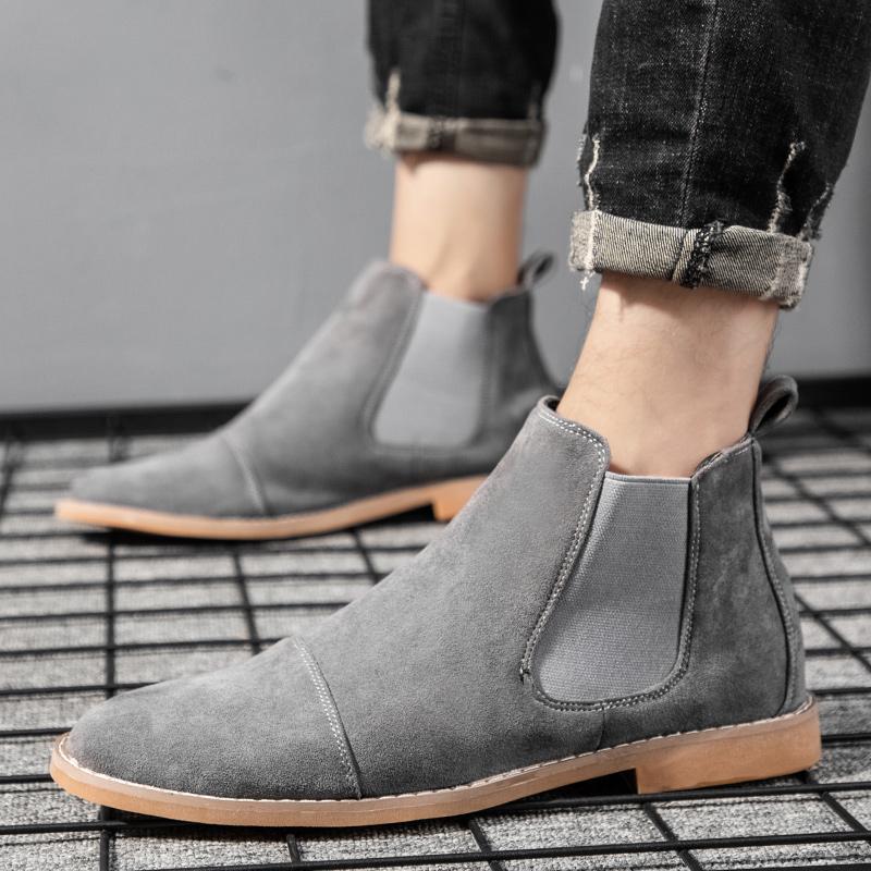 Men Chelsea Boots Suede Leathe - Chelsea Boots Men 评论和价格