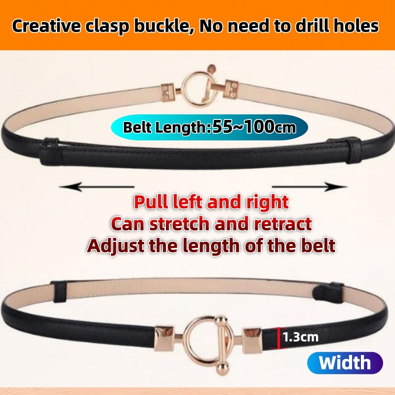 1.3cm Width 1M Women OT Clasp  - Leather Belt Braided 评论和价格