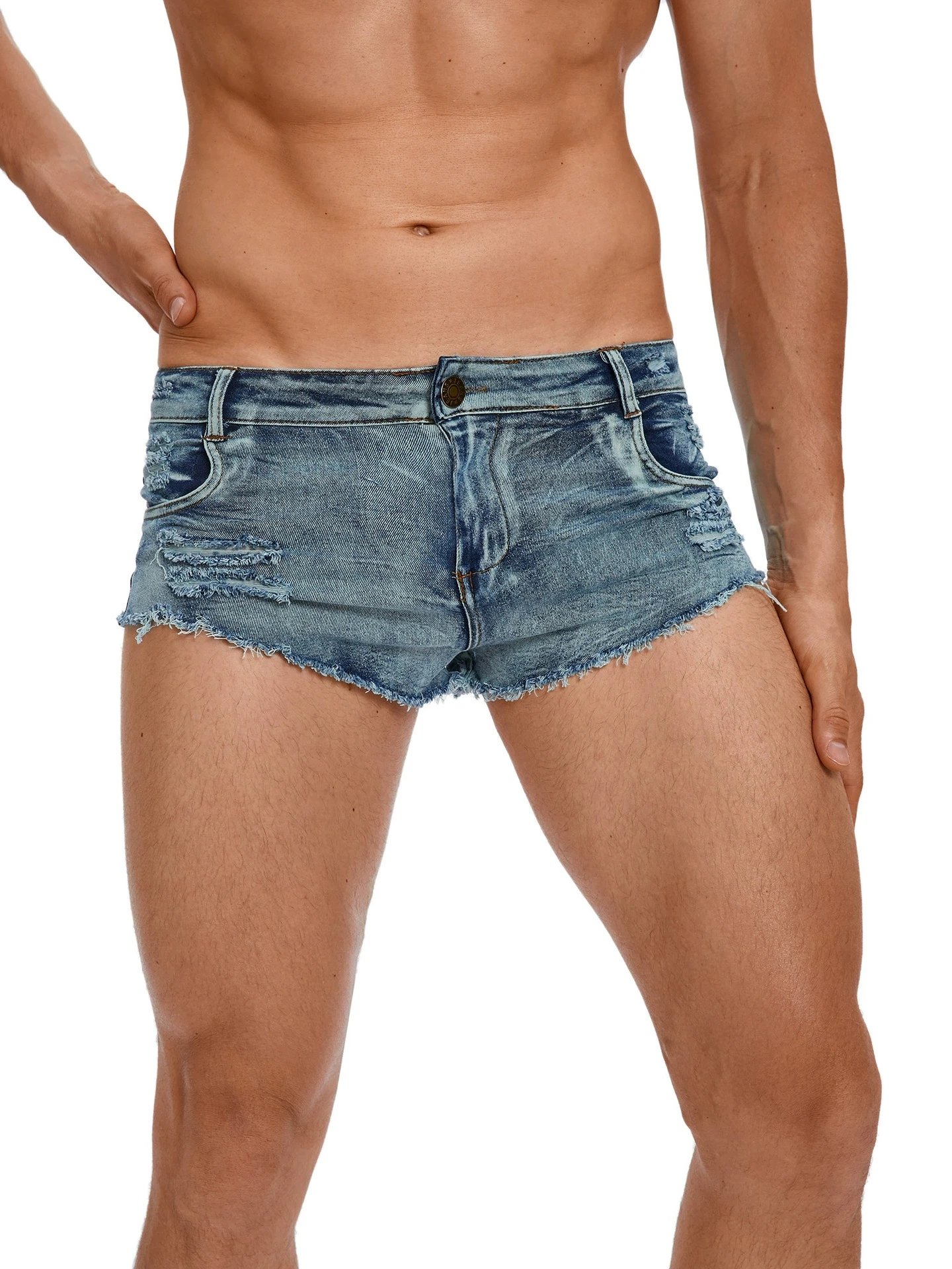 Men's Low Waist Jeans Shorts F - Jeans Pants Fashion Men 评论和价格